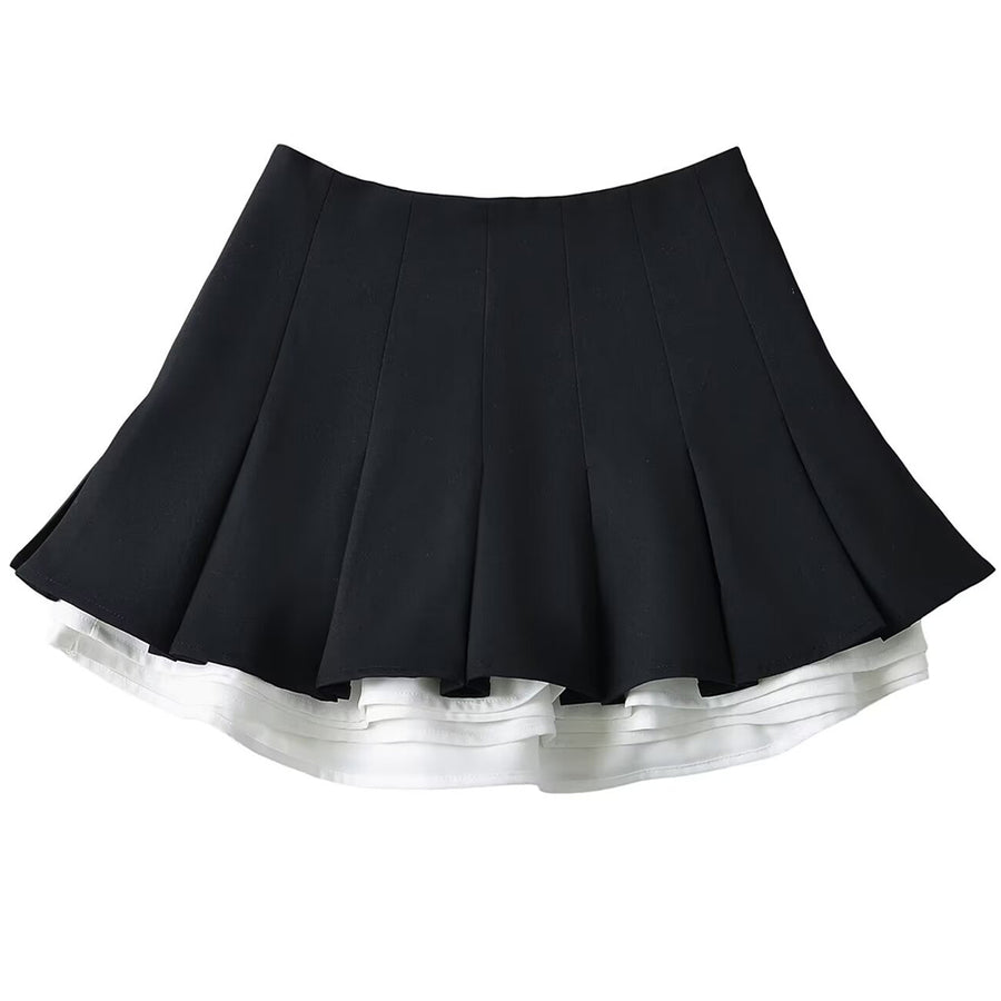 Boogzel Apparel Preppy Ruffle Mini Pleated Skirt