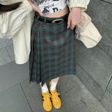 Boogzel Apparel Preppy Style Checkered Kilt Skirt, view 4