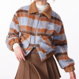 Boogzel Apparel Preppy Style Warm Checkered Jacket, view 2