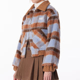 Boogzel Apparel Preppy Style Warm Checkered Jacket, view 3
