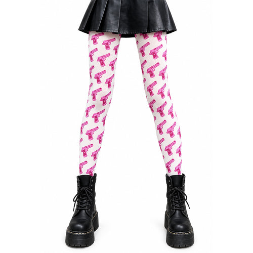 Boogzel Apparel Pretty Dangerous Pink Gun Tights