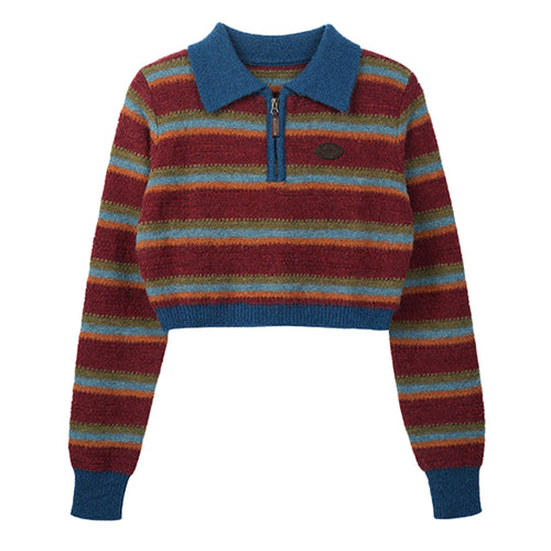 Boogzel Apparel Primary Colors Cropped Knit Sweater