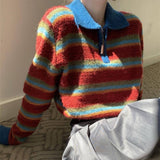 Boogzel Apparel Primary Colors Cropped Knit Sweater, view 3