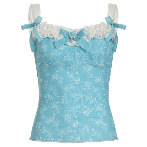 Boogzel Apparel Princess Lace Cami Top in Blue