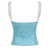 Boogzel Apparel Princess Lace Cami Top in Blue, view 6