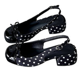 Boogzel Apparel Princess Mood Polka Dot Slingback Sandals, view 4