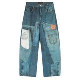 Boogzel Apparel Printed Panel Look Baggy Denim Pants, view 6