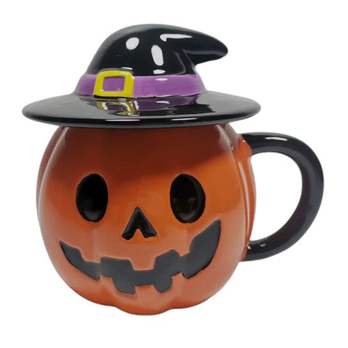 Boogzel Apparel Pumpkin in Witch Hat Ceramic Mug