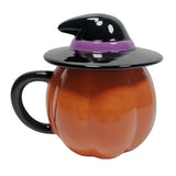 Boogzel Apparel Pumpkin in Witch Hat Ceramic Mug, view 3