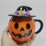 Boogzel Apparel Pumpkin in Witch Hat Ceramic Mug, view 5