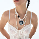 Boogzel Apparel Puppy Heart Charm Pearl Necklace, view 2