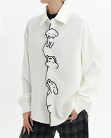 Boogzel Apparel Puppy on Duty Dog Embroidery Button Up Shirt, view 2