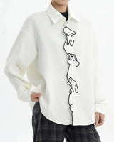 Boogzel Apparel Puppy on Duty Dog Embroidery Button Up Shirt, view 3