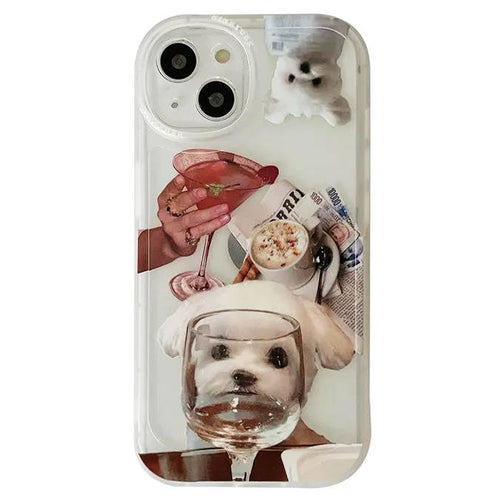 Boogzel Apparel Puppy & Wine Glass iPhone Case