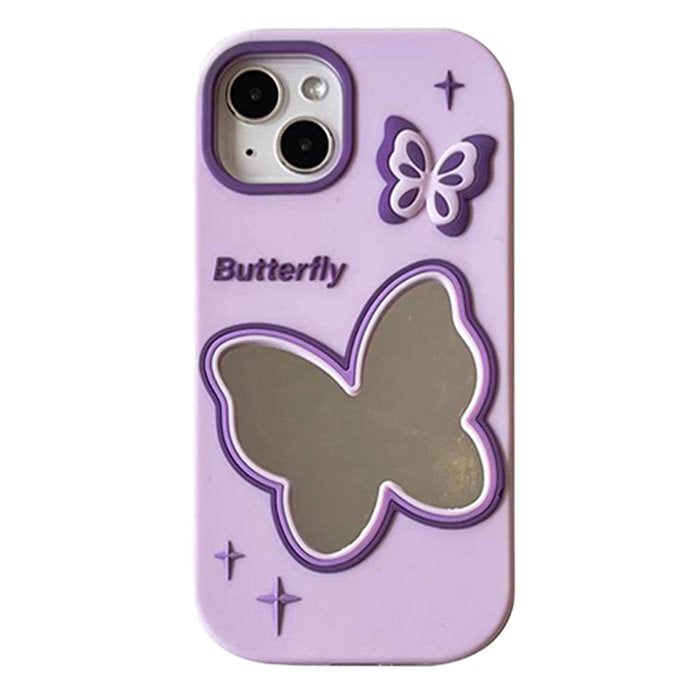 Boogzel Apparel Purple Butterfly Mirror iPhone Case