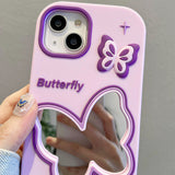 Boogzel Apparel Purple Butterfly Mirror iPhone Case, view 3