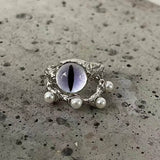 Boogzel Apparel Purple Cat Eye Ring, view 2