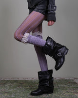 Boogzel Apparel Purple Lace Tights & Knee Socks Set, view 4