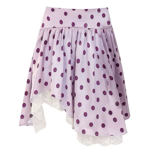 Boogzel Apparel Purple Polka Dot Layered Ruffle Skirt