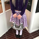 Boogzel Apparel Purple Polka Dot Layered Ruffle Skirt, view 5