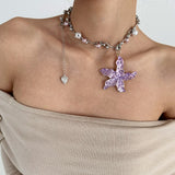 Boogzel Apparel Purple Tropical Flower Choker, view 2