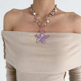 Boogzel Apparel Purple Tropical Flower Choker, view 3