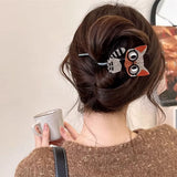 Boogzel Apparel Purrfessor Kitty Hair Pin, view 3