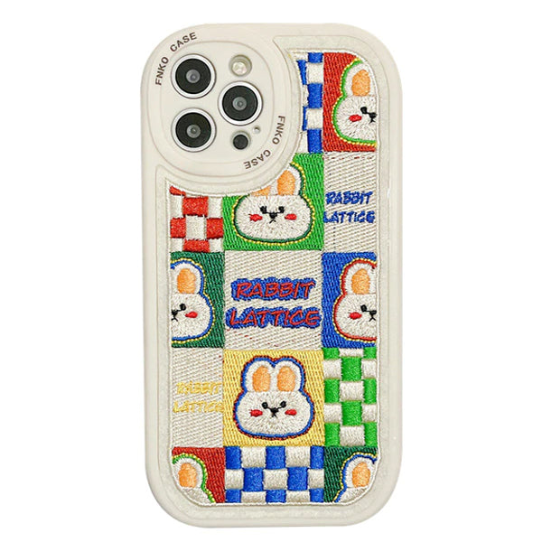Boogzel Apparel Rabbit & Bear Embroidery iPhone Case