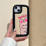 Boogzel Apparel Rabbit Embroidered iPhone Case, view 2