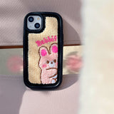Boogzel Apparel Rabbit Embroidered iPhone Case, view 4