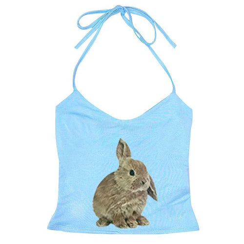 Boogzel Apparel Rabbit Print Y2K Halter Top