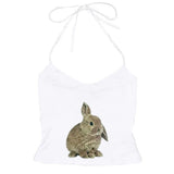 Boogzel Apparel Rabbit Print Y2K Halter Top, view 3
