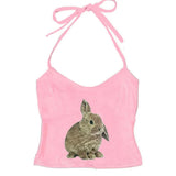Boogzel Apparel Rabbit Print Y2K Halter Top, view 4