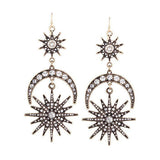 Boogzel Apparel Radiant Sun Moon Earrings, view 2