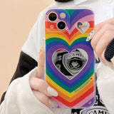 Boogzel Apparel Rainbow Heart Mirror iPhone Case, view 3