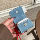 Boogzel Apparel Red Apple Denim AirPods Case, view 3