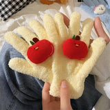 Boogzel Apparel Red Apple Fuzzy Gloves, view 2
