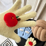 Boogzel Apparel Red Apple Fuzzy Gloves, view 4