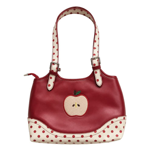 Boogzel Apparel Red Apple Polka Dot Clear Pocket Handbag