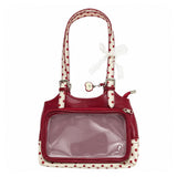 Boogzel Apparel Red Apple Polka Dot Clear Pocket Handbag, view 2