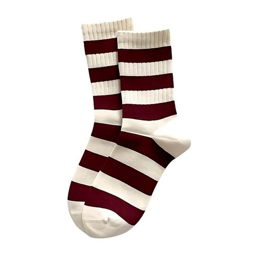 Boogzel Apparel Red & Beige Striped Socks