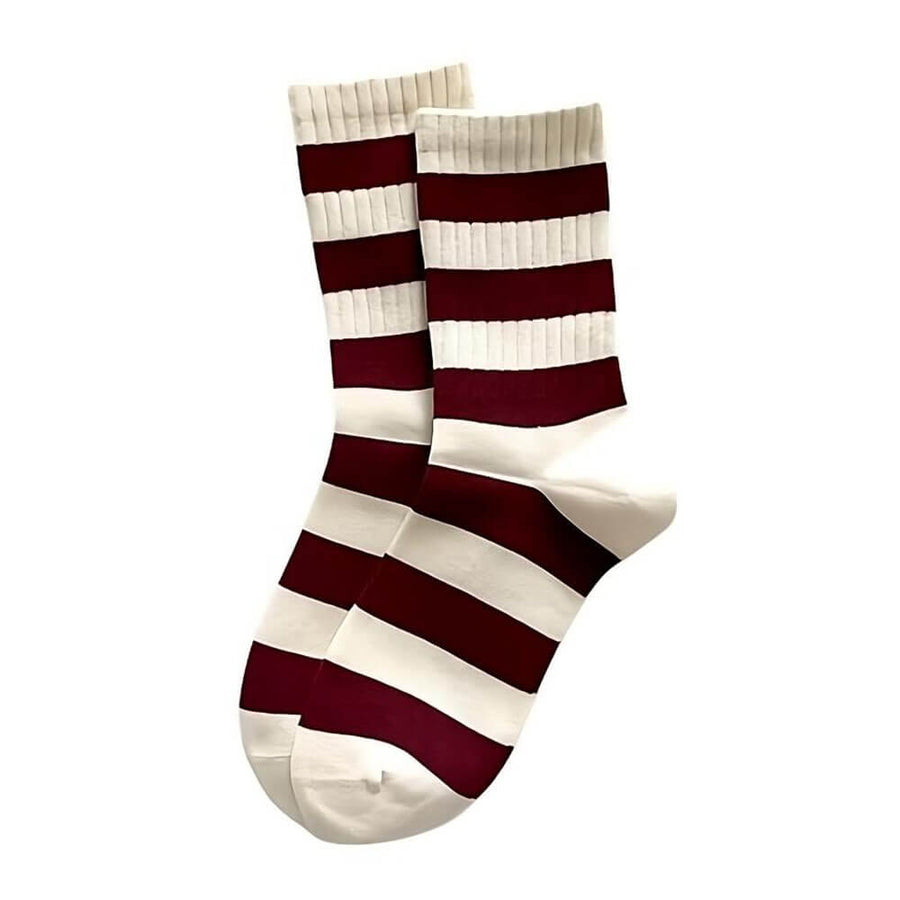 Boogzel Apparel Red & Beige Striped Socks