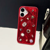 Boogzel Apparel Red Gemstones iPhone Case, view 4