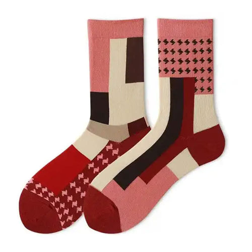 Boogzel Apparel Red Geometric Pattern Socks