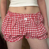 Boogzel Apparel Red Gingham Picnic Shorts, view 3