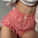 Boogzel Apparel Red Gingham Picnic Shorts, view 5