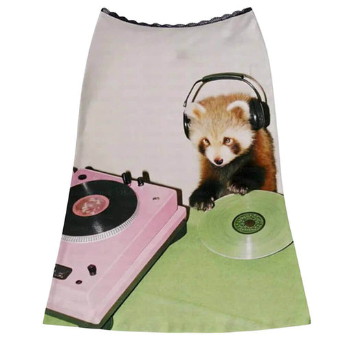 Boogzel Apparel Red Panda DJ Print Midi Skirt