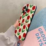 Boogzel Apparel Red Tulips iPhone Case, view 3