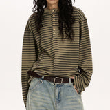 Boogzel Apparel Relaxed Striped Button Up Long Sleeve Top, view 4