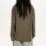 Boogzel Apparel Relaxed Striped Button Up Long Sleeve Top, view 5